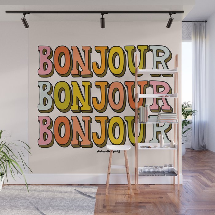 Bonjour Bonjour Bonjour Wall Mural Gallery Image 1