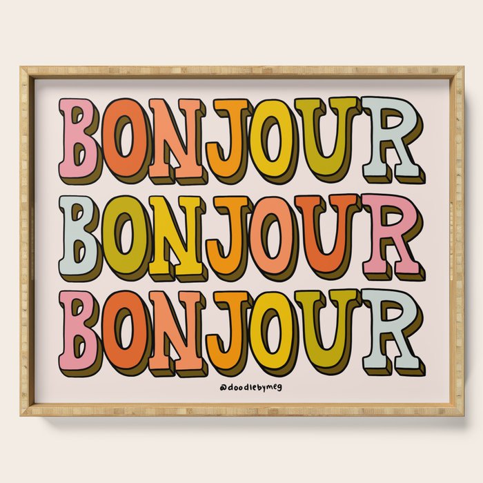 Bonjour Bonjour Bonjour Serving Tray Gallery Image 1