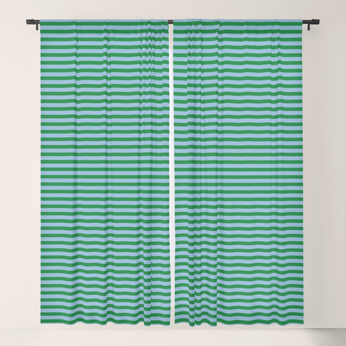 Ultra Fine Stripes Green and Light Blue Thin Stripe Pattern Window Curtain Gallery Image 5