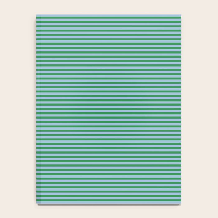 Ultra Fine Stripes Green and Light Blue Thin Stripe Pattern Notebook Gallery Image 4