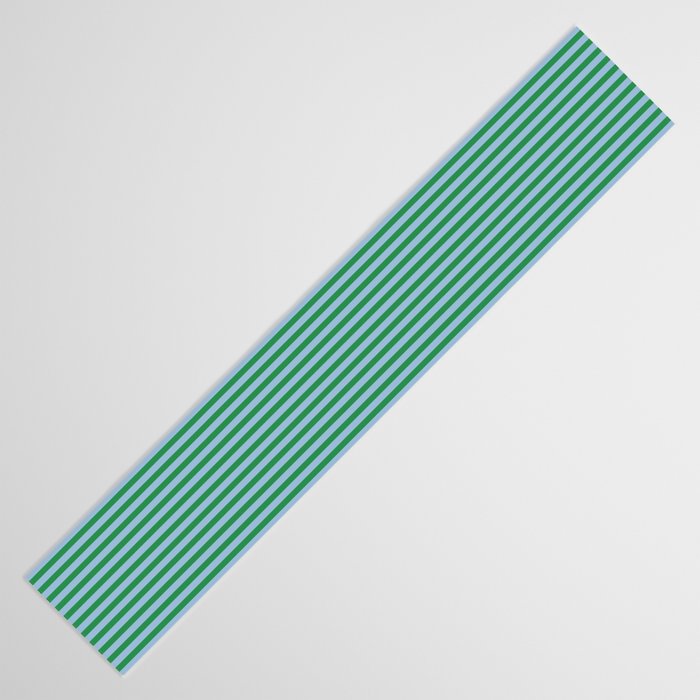 Ultra Fine Stripes Green and Light Blue Thin Stripe Pattern Table Runner Gallery Image 3
