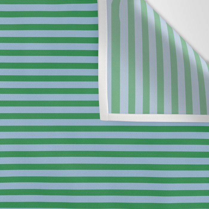Ultra Fine Stripes Green and Light Blue Thin Stripe Pattern Wall Tapestry Gallery Image 3