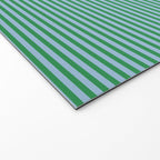 Ultra Fine Stripes Green and Light Blue Thin Stripe Pattern Welcome Mat Gallery Image 2