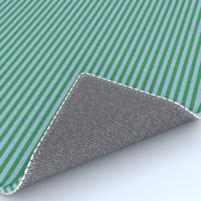 Ultra Fine Stripes Green and Light Blue Thin Stripe Pattern Rug Gallery Image 4