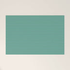 Ultra Fine Stripes Green and Light Blue Thin Stripe Pattern Welcome Mat Gallery Image 1