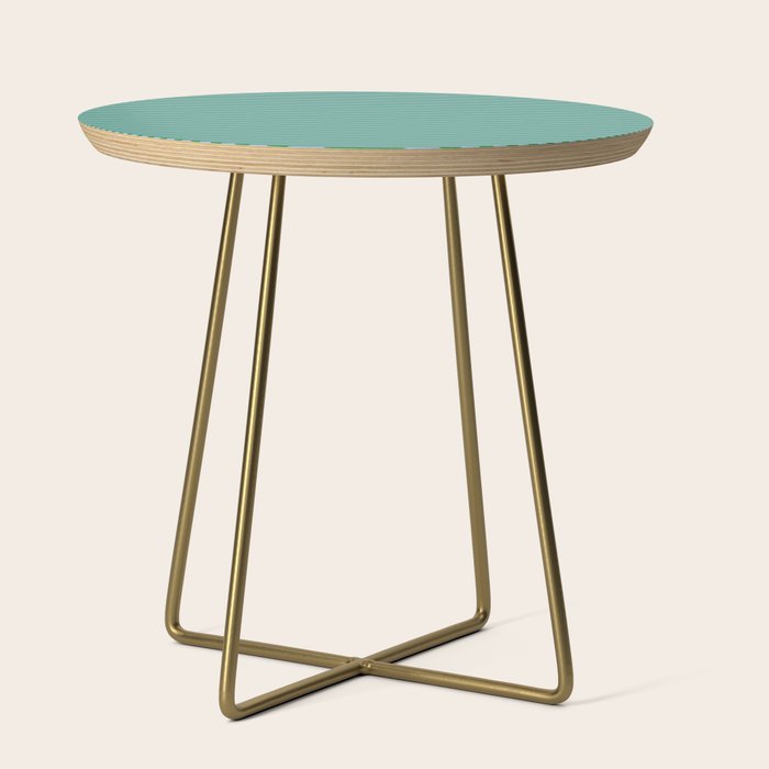 Ultra Fine Stripes Green and Light Blue Thin Stripe Pattern Side Table Gallery Image 1