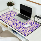 Strata - Organic Ink Blot Abstract in Cobalt Blue and Beige Desk Mat Gallery Image 2