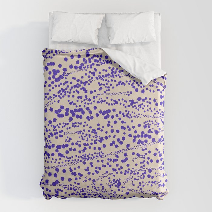 Strata - Organic Ink Blot Abstract in Cobalt Blue and Beige Duvet Cover Gallery Image 6