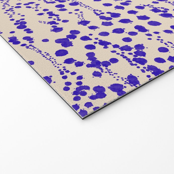 Strata - Organic Ink Blot Abstract in Cobalt Blue and Beige Welcome Mat Gallery Image 2