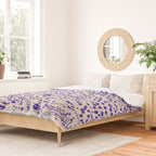 Strata - Organic Ink Blot Abstract in Cobalt Blue and Beige Duvet Cover Gallery Image 2