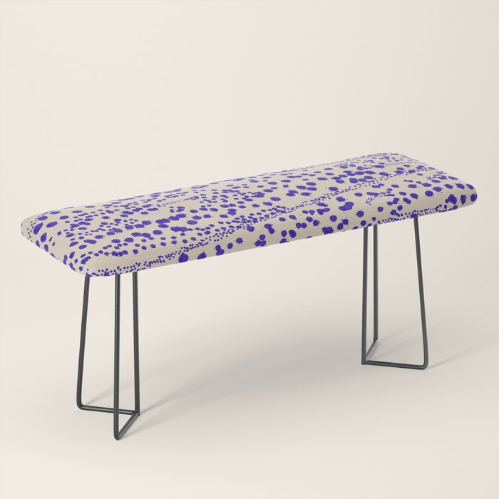 Strata - Organic Ink Blot Abstract in Cobalt Blue and Beige Bench Gallery Image 1