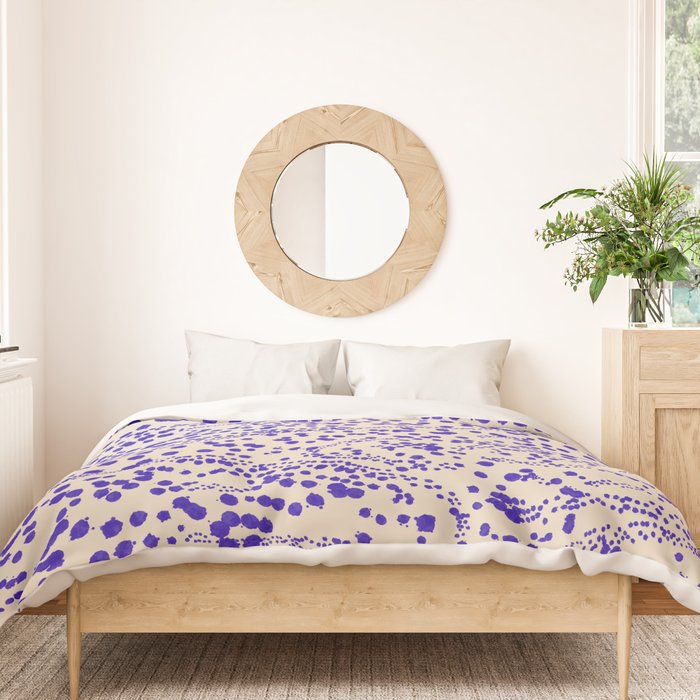 Strata - Organic Ink Blot Abstract in Cobalt Blue and Beige Duvet Cover Gallery Image 3