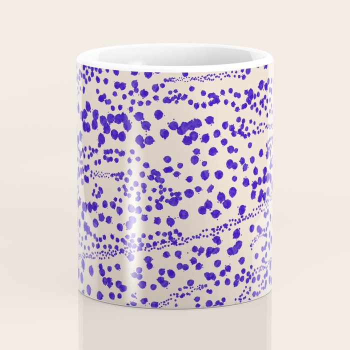 Strata - Organic Ink Blot Abstract in Cobalt Blue and Beige Coffee Mug Gallery Image 4