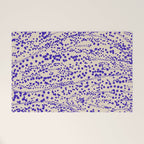 Strata - Organic Ink Blot Abstract in Cobalt Blue and Beige Welcome Mat Gallery Image 1