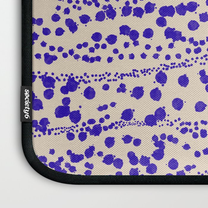 Strata - Organic Ink Blot Abstract in Cobalt Blue and Beige Laptop Sleeve Gallery Image 3