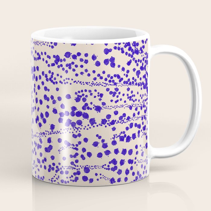 Strata - Organic Ink Blot Abstract in Cobalt Blue and Beige Coffee Mug Gallery Image 1