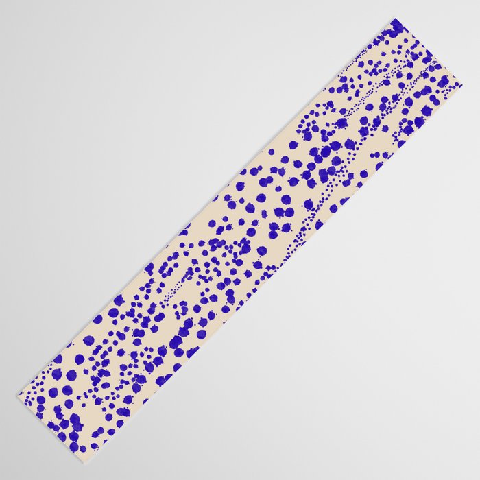 Strata - Organic Ink Blot Abstract in Cobalt Blue and Beige Table Runner Gallery Image 3