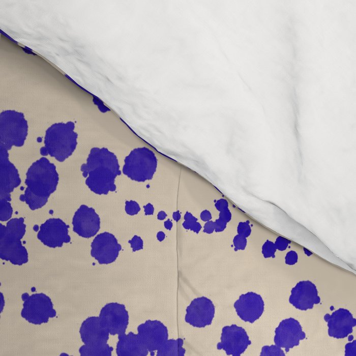 Strata - Organic Ink Blot Abstract in Cobalt Blue and Beige Comforter Gallery Image 4