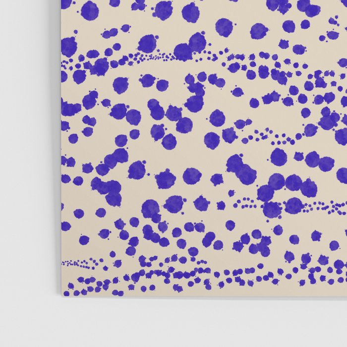 Strata - Organic Ink Blot Abstract in Cobalt Blue and Beige Poster Gallery Image 3