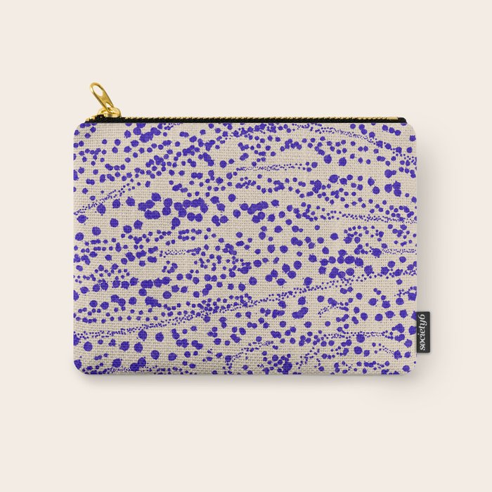 Strata - Organic Ink Blot Abstract in Cobalt Blue and Beige Carry All Pouch Gallery Image 1