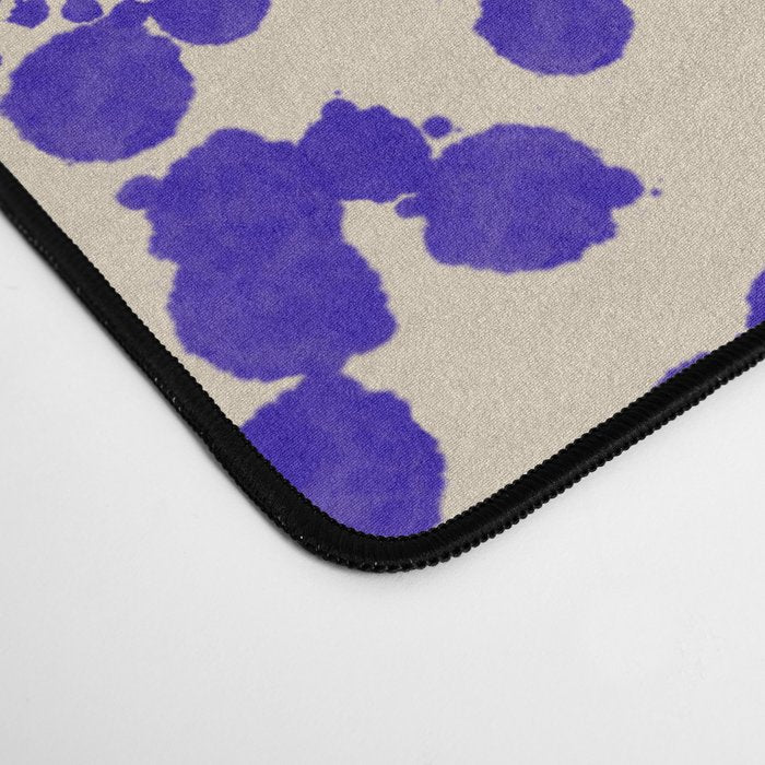 Strata - Organic Ink Blot Abstract in Cobalt Blue and Beige Desk Mat Gallery Image 4