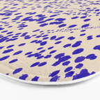 Strata - Organic Ink Blot Abstract in Cobalt Blue and Beige Bath Mat Gallery Image 3