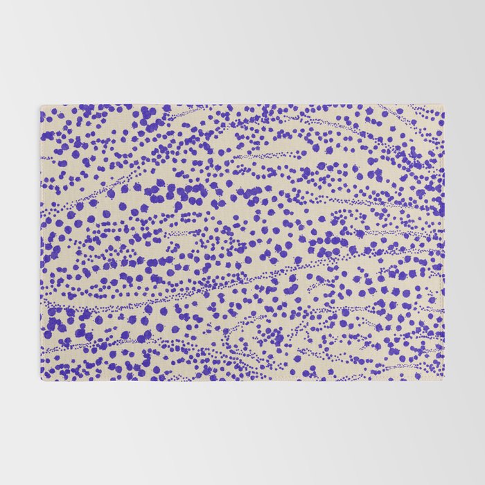 Strata - Organic Ink Blot Abstract in Cobalt Blue and Beige Rug Gallery Image 2