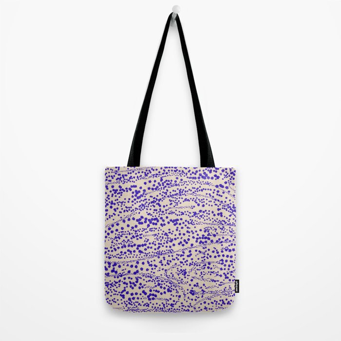 Strata - Organic Ink Blot Abstract in Cobalt Blue and Beige Tote Bag Gallery Image 2