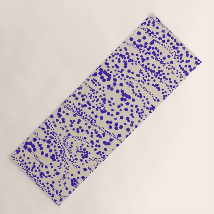 Strata - Organic Ink Blot Abstract in Cobalt Blue and Beige Yoga Mat Gallery Image 1