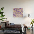 Strata - Organic Ink Blot Abstract in Cobalt Blue and Beige Wood Wall Art Gallery Image 2