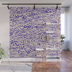 Strata - Organic Ink Blot Abstract in Cobalt Blue and Beige Wall Mural Gallery Image 1