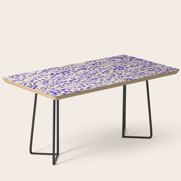 Strata - Organic Ink Blot Abstract in Cobalt Blue and Beige Coffee Table Gallery Image 1