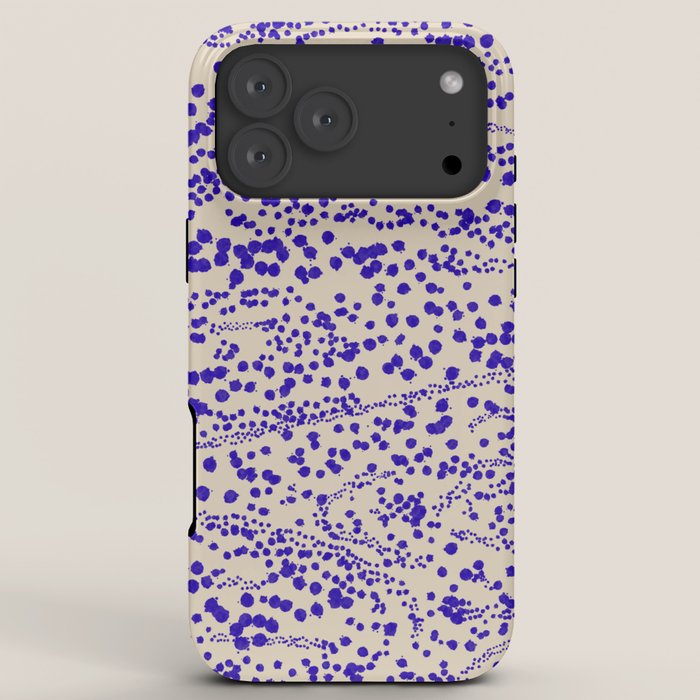 Strata - Organic Ink Blot Abstract in Cobalt Blue and Beige iPhone Case Gallery Image 8
