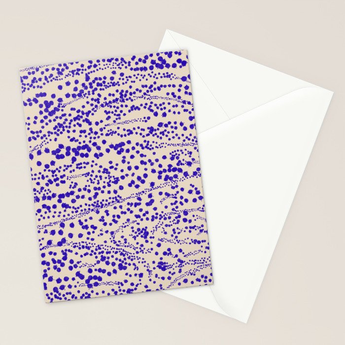 Strata - Organic Ink Blot Abstract in Cobalt Blue and Beige Stationery Card Gallery Image 2
