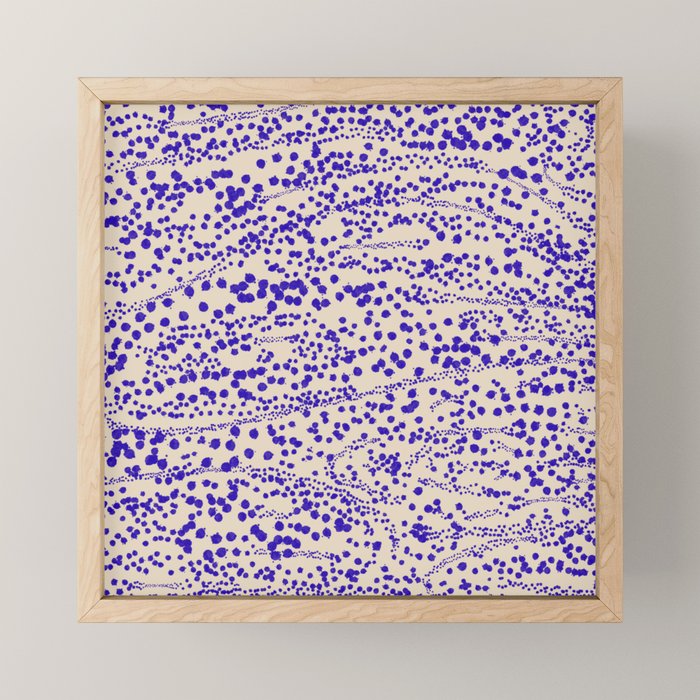 Strata - Organic Ink Blot Abstract in Cobalt Blue and Beige Mini Art Print Gallery Image 1