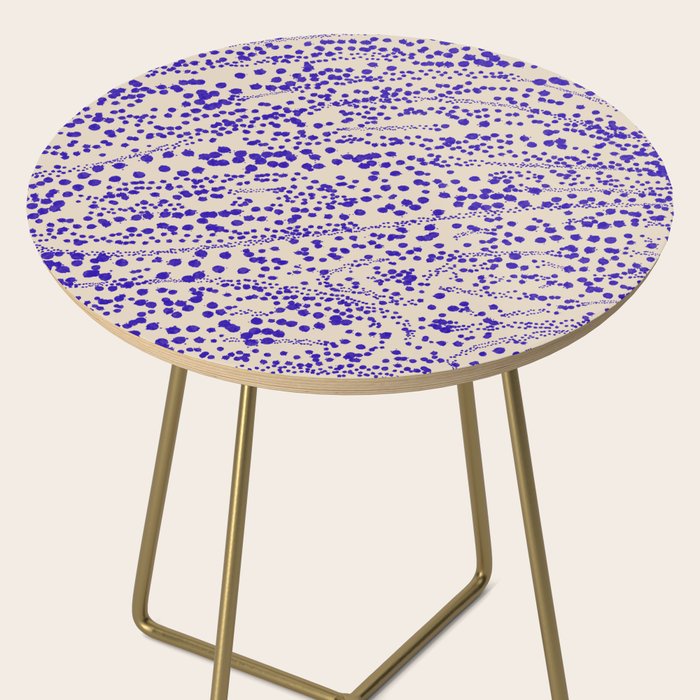 Strata - Organic Ink Blot Abstract in Cobalt Blue and Beige Side Table Gallery Image 2