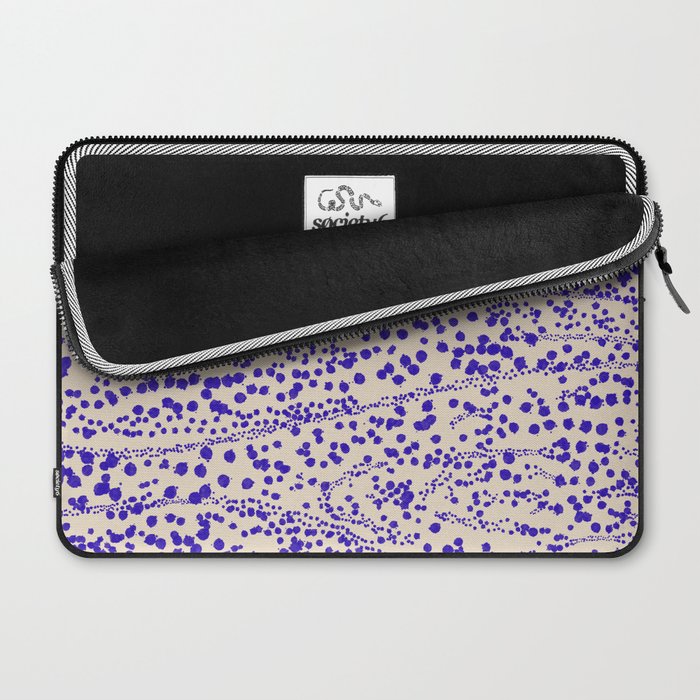 Strata - Organic Ink Blot Abstract in Cobalt Blue and Beige Laptop Sleeve Gallery Image 2