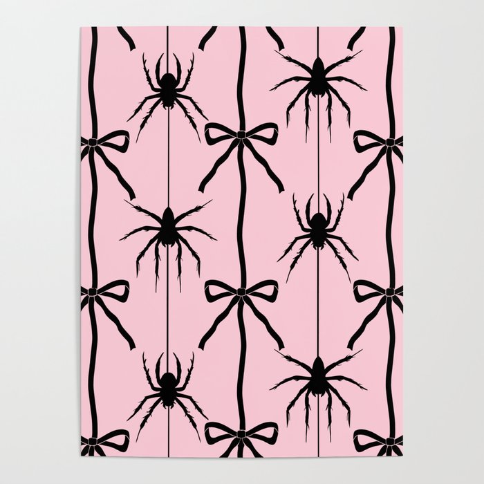 Spider and Bows on Pink Poster Gallery Image 1