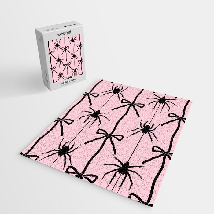 Spider and Bows on Pink Jigsaw Puzzle Gallery Image 2