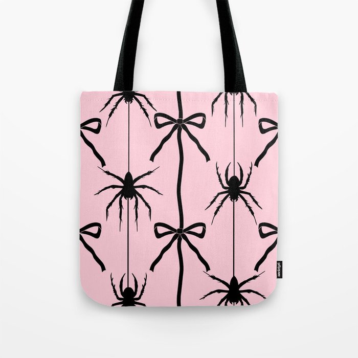 Spider and Bows on Pink Tote Bag Gallery Image 1