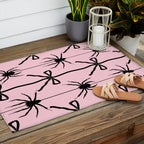 Spider and Bows on Pink Outdoor Rug Gallery Image 2