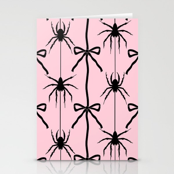 Spider and Bows on Pink Stationery Card Gallery Image 2