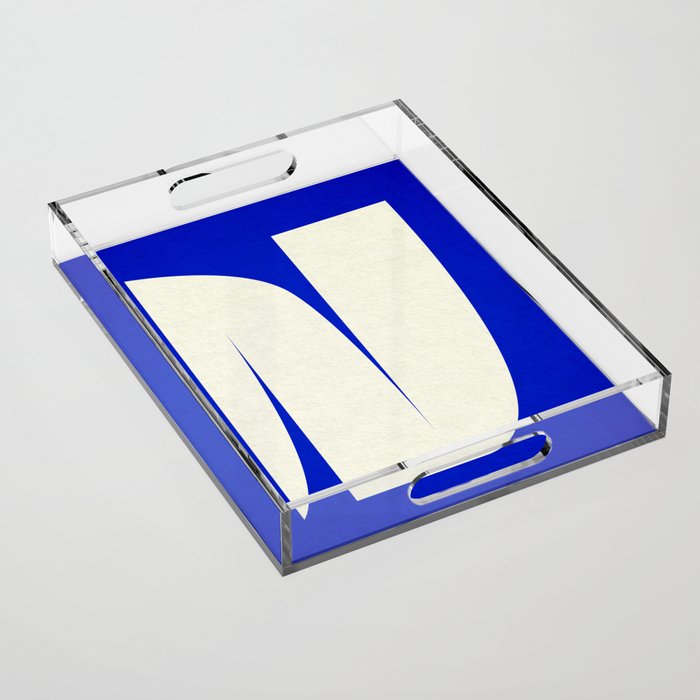 simple abstract shape-blue01 Acrylic Tray Gallery Image 1