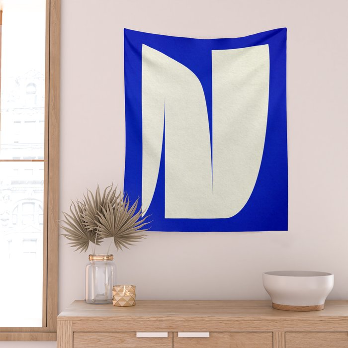 simple abstract shape-blue01 Wall Tapestry Gallery Image 2