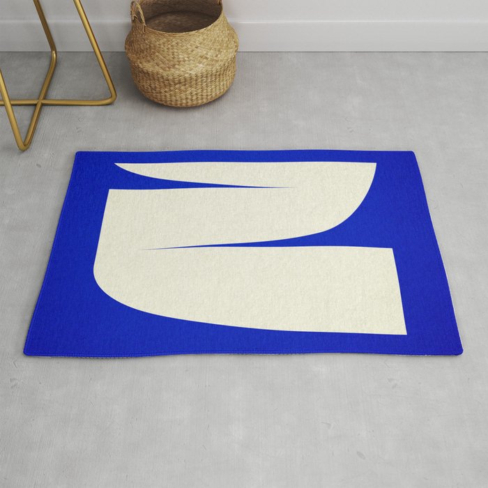 simple abstract shape-blue01 Rug Gallery Image 1