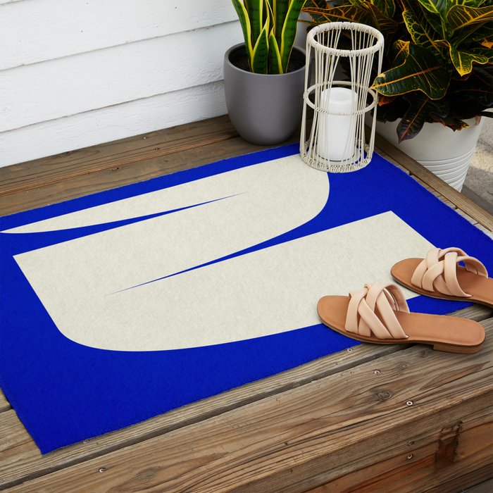 simple abstract shape-blue01 Outdoor Rug Gallery Image 2