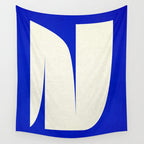 simple abstract shape-blue01 Wall Tapestry Gallery Image 4