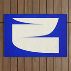 simple abstract shape-blue01 Outdoor Rug Gallery Image 1