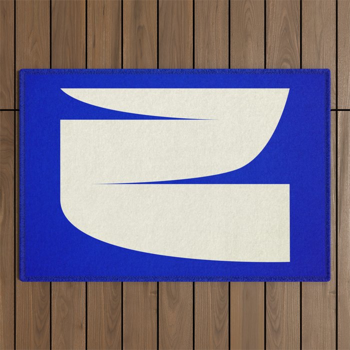 simple abstract shape-blue01 Outdoor Rug Gallery Image 1