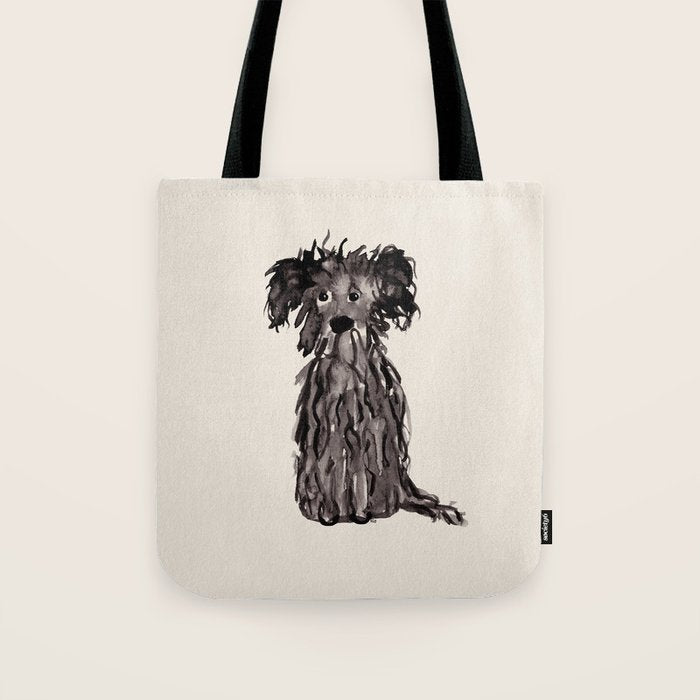 A scruffy little dog watercolor painting  Tote Bag Gallery Image 1